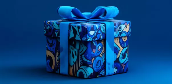 Jokerstar Geschenkbox in Blau